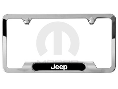 2014 Jeep Cherokee License Plate Frame - Polished Jeep Logo 82213251