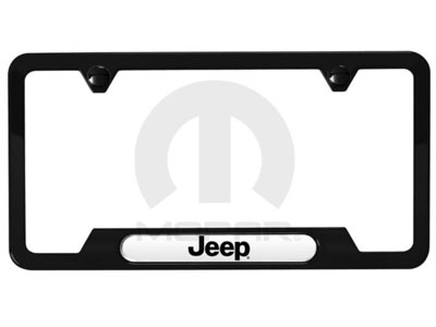 2014 Jeep Cherokee License Plate Frame - Black Jeep Logo 82213252