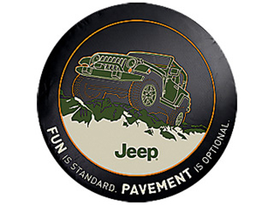 2012 Jeep Wrangler Spare Tire Cover - Fun is Standard Graphic